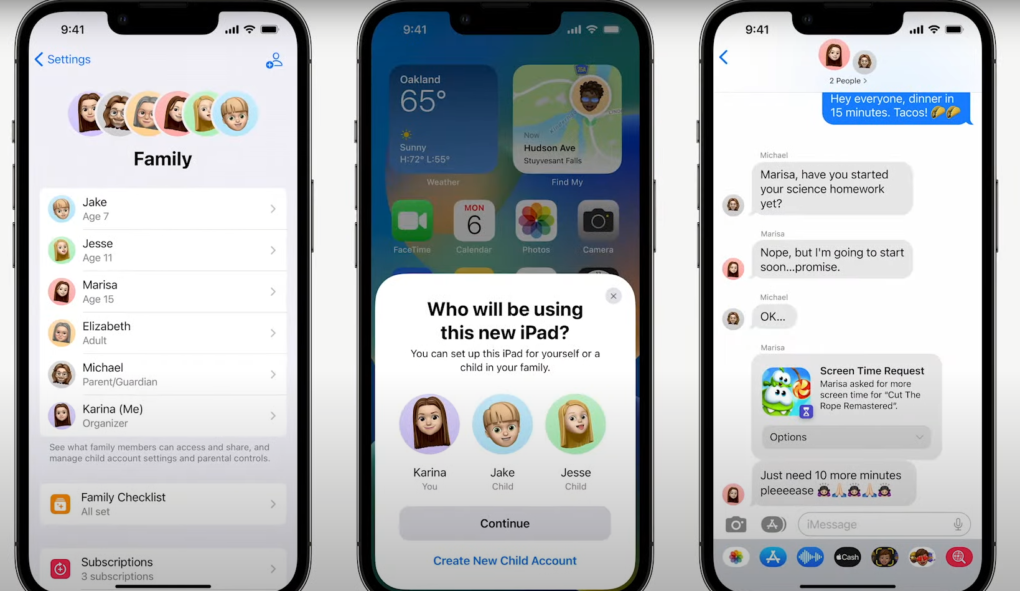 iOS 16 family sharing