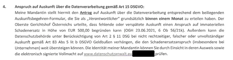 DSGVO Datenschutzanwalt Legitimation Link