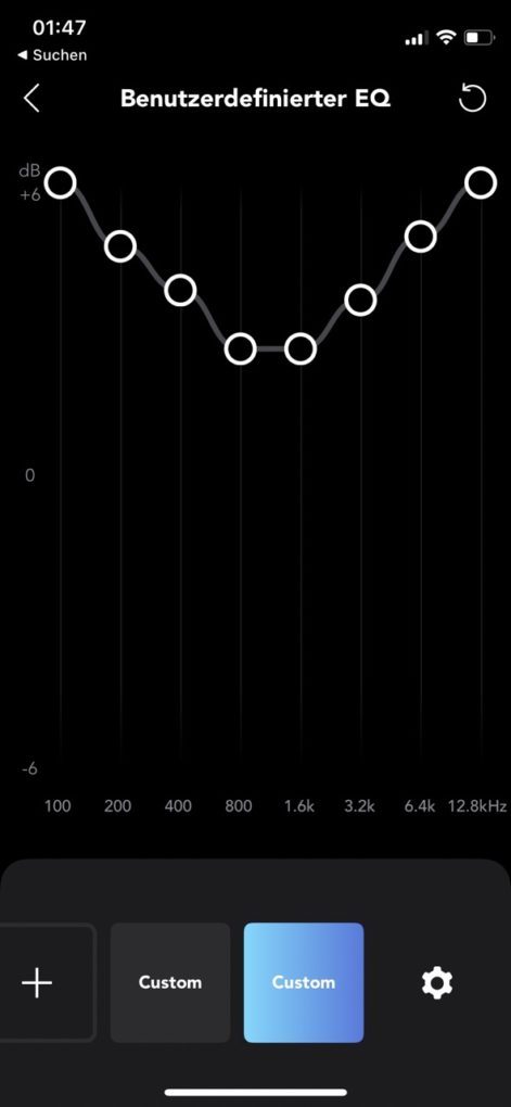 Soundcore App Benutzerdefinierter Equalizer