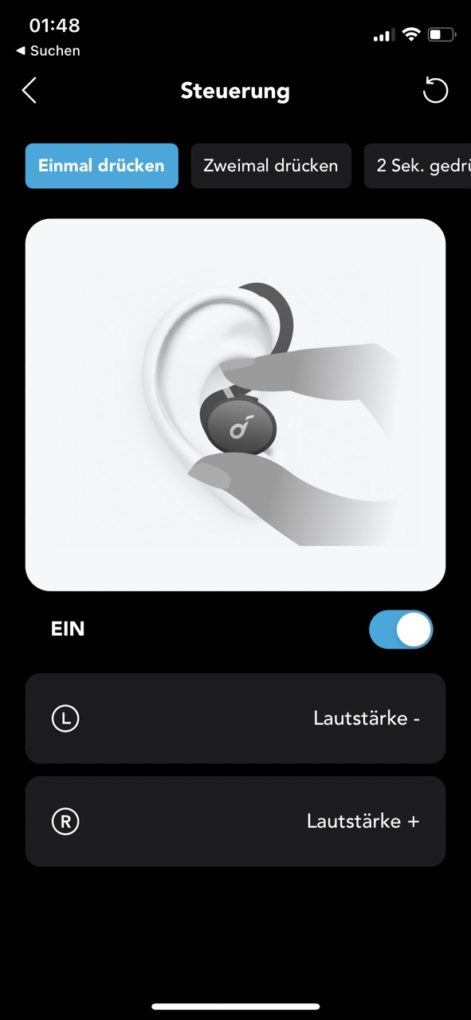 Soundcore App Steuerung