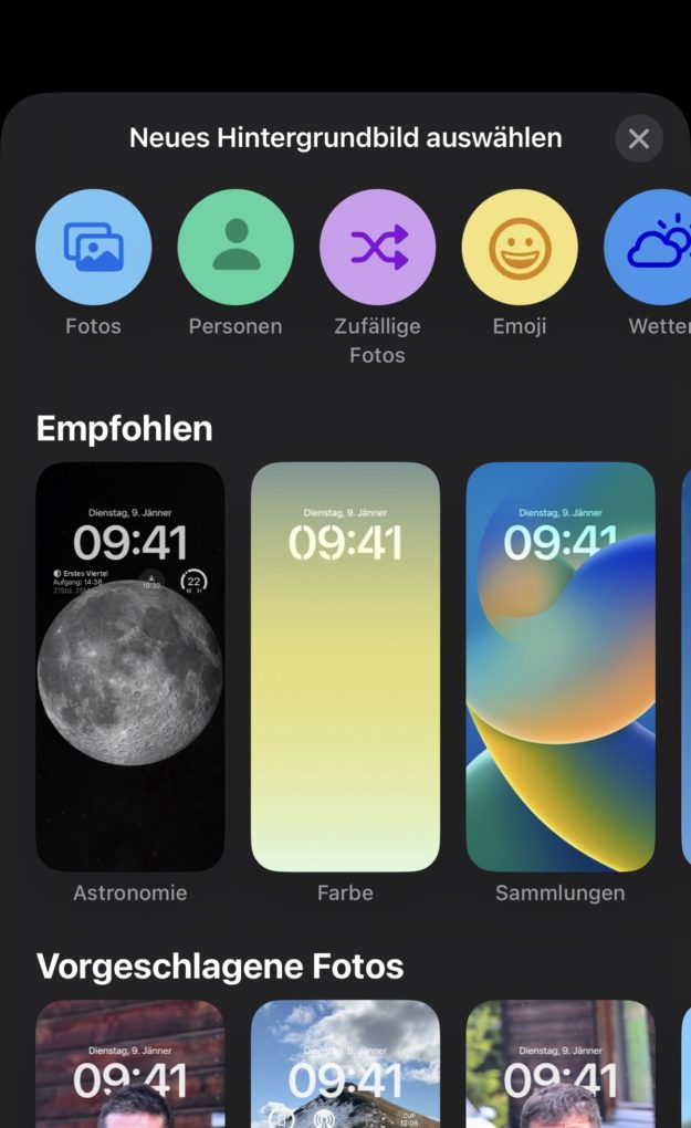 iOS 16 Sperrbildschirm Hintergrundübersicht