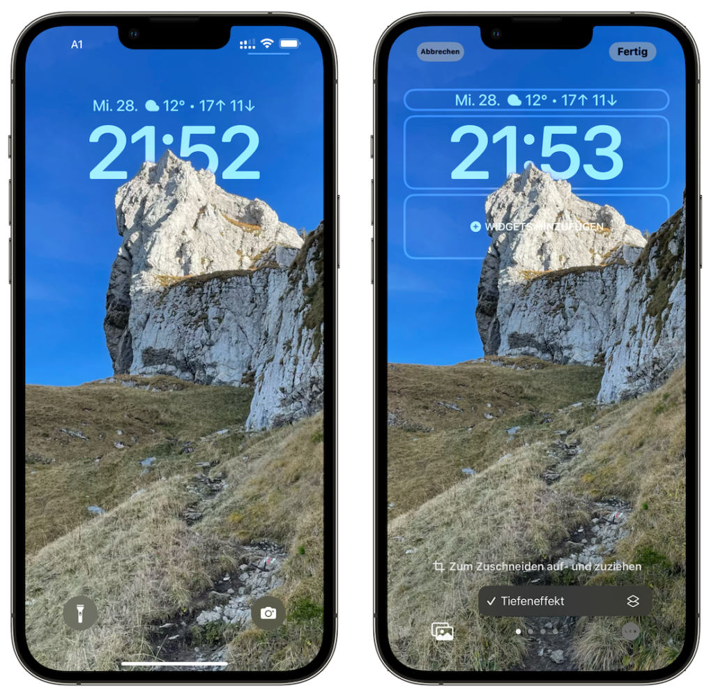 iOS 16 Sperrbildschirm Tiefeneffekt