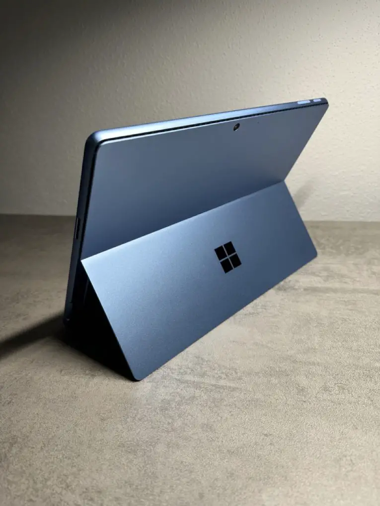 Surface Pro 9 obliquely behind