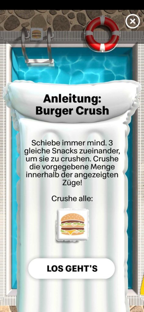 MyMcDonald's Pool-Party Mini-Game Burger Crush