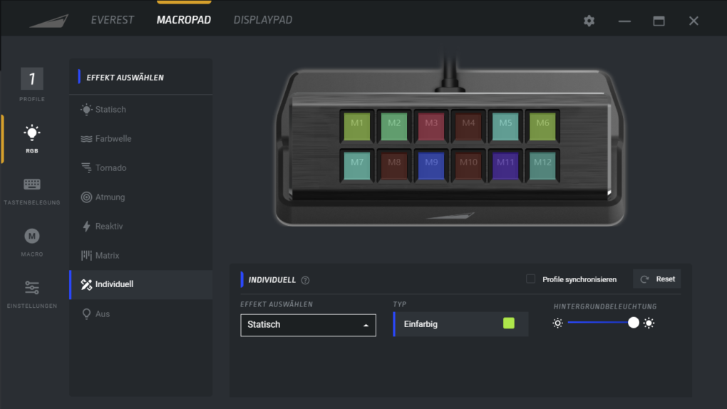 Mountain MacroPad lighting settings