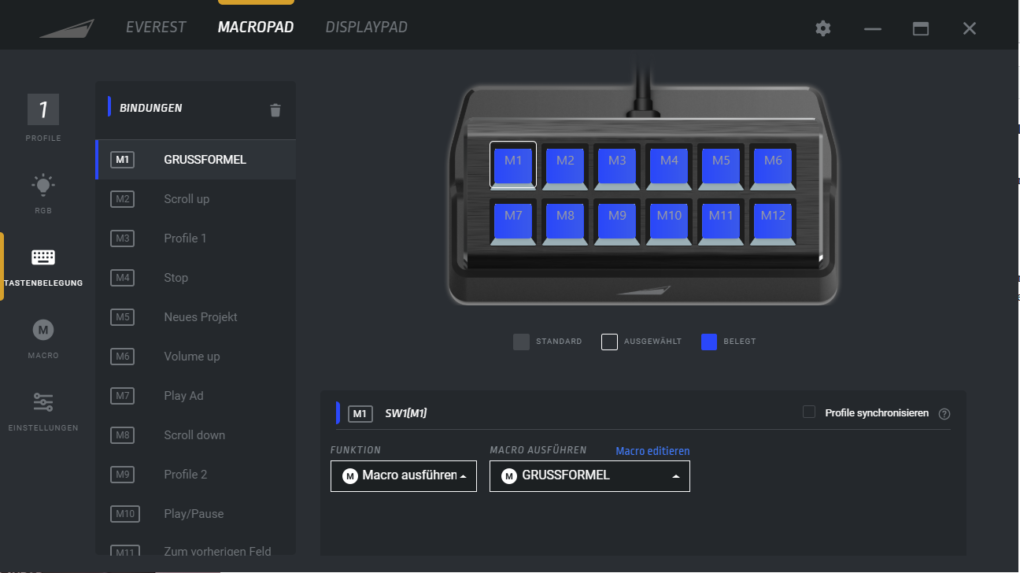 Mountain MacroPad key bindings