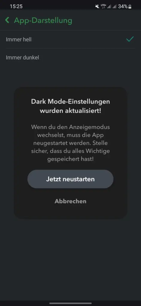 Snapchat Dark Mode Android Einstellungen