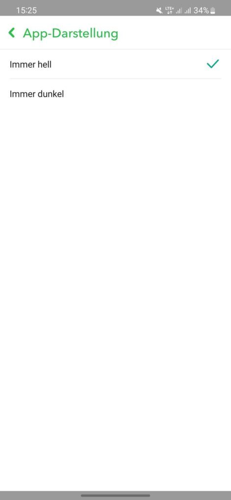 Snapchat dark mode android settings
