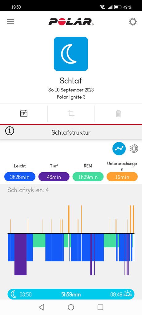 Polar Flow-App - Schlaf