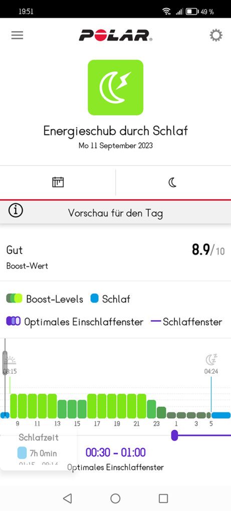 Polar Flow-App - Energieschub durch Schlaf