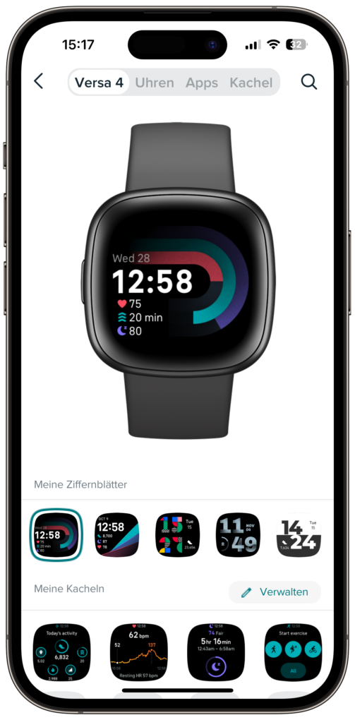 Fitbit Versa 4 app watch faces