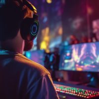 Faszination Esport Beitragsbild Gamer mit Lichteffekt