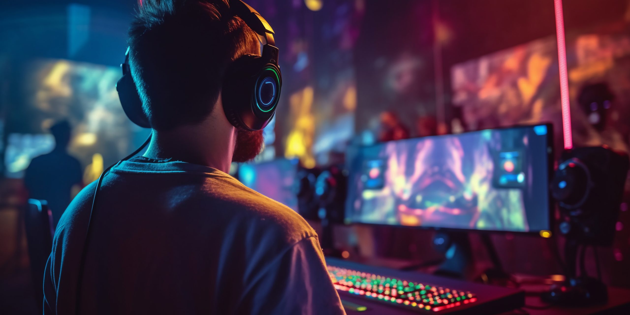 Faszination Esport Beitragsbild Gamer mit Lichteffekt