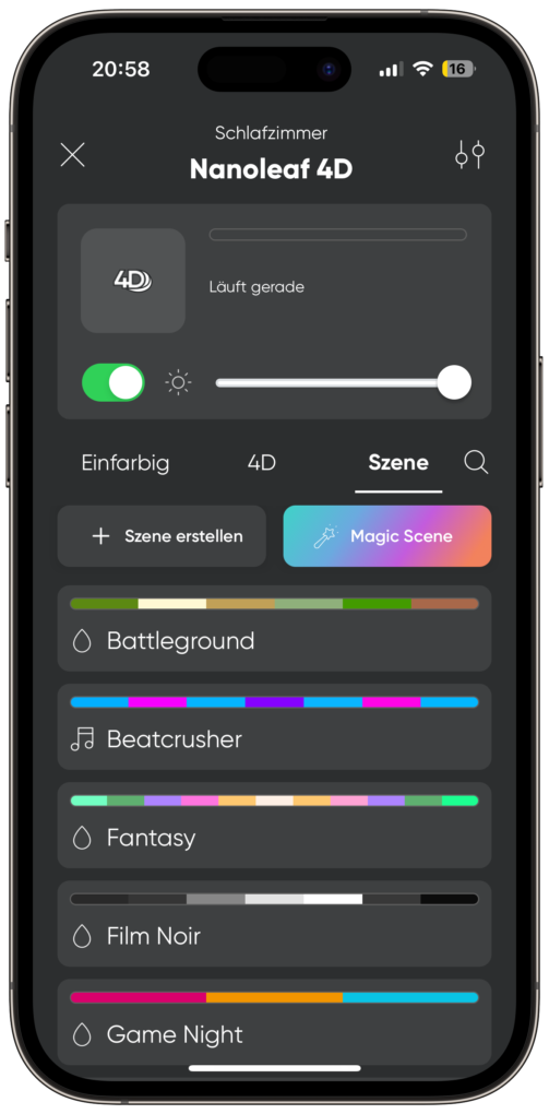 Nanoleaf 4D app 3