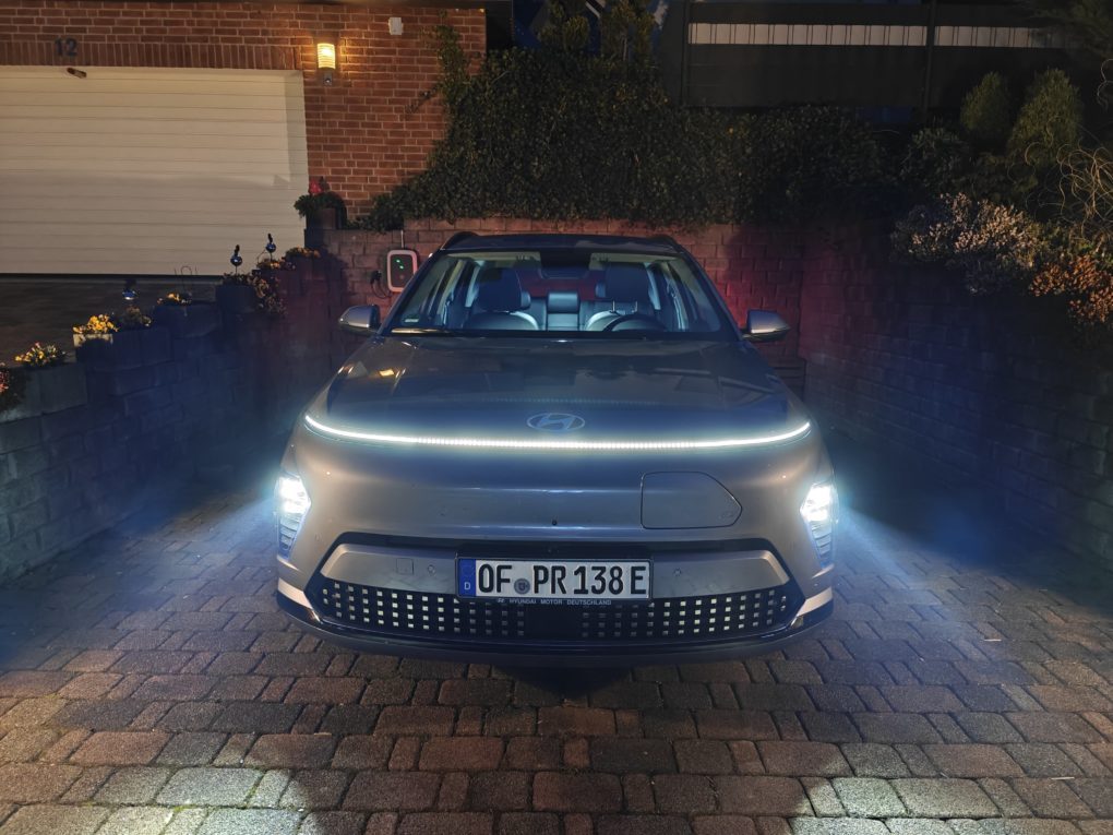 Hyundai Kona at night