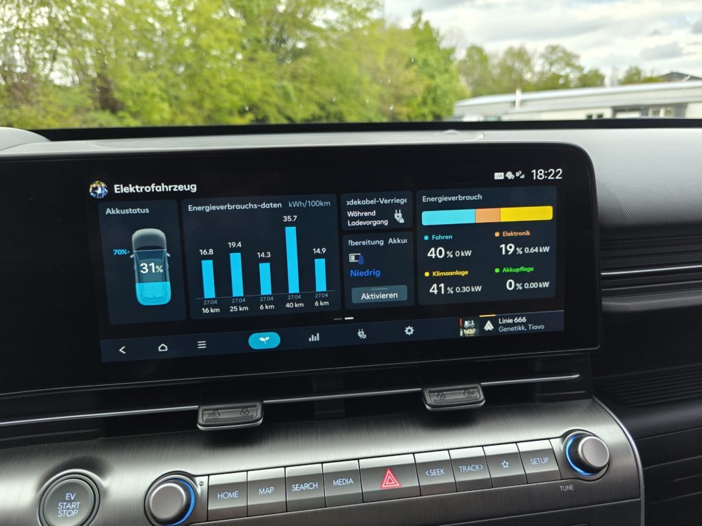 Hyundai Kona EV Menü