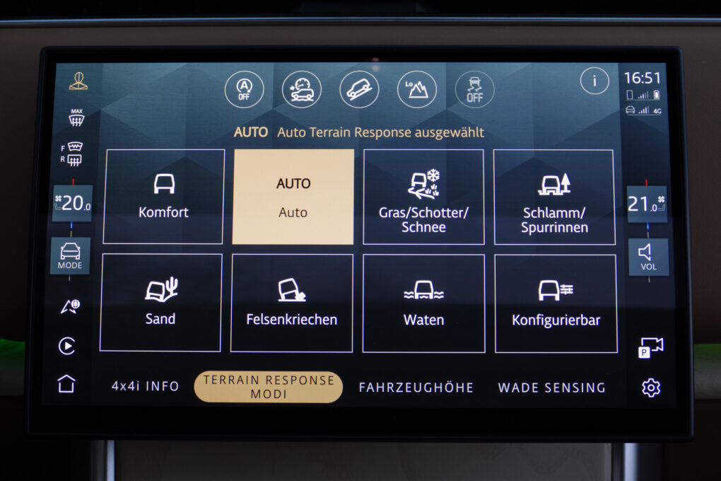 Land Rover Range Rover SV Infotainment Geländefahrmodi