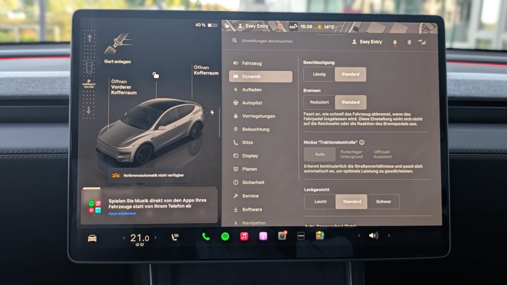 Tesla Model Y Fahrmodi