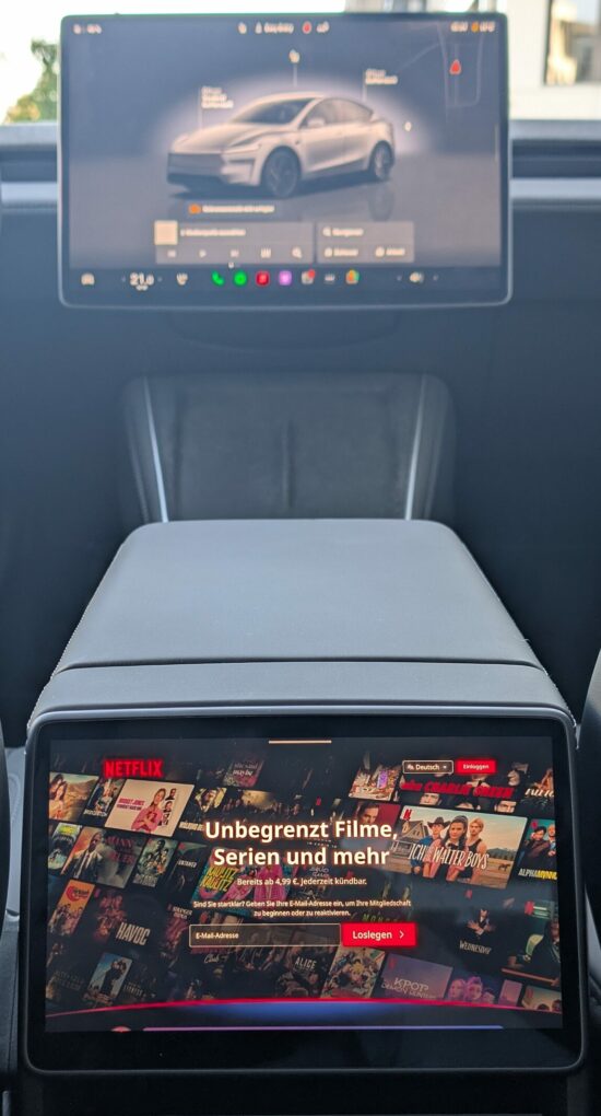 Tesla Model Y Netflix