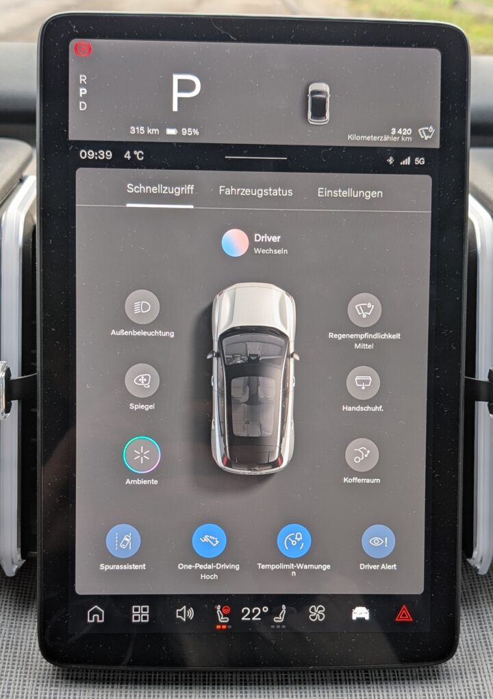 Volvo EX30 Schnellzugriff