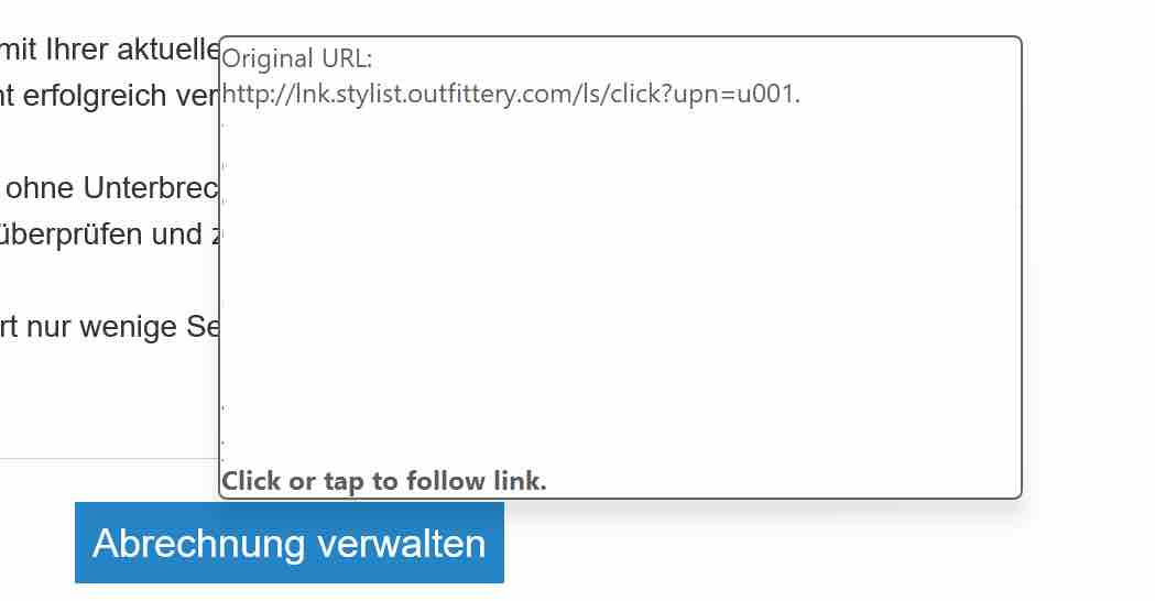 Outfittery Phishing E-Mail