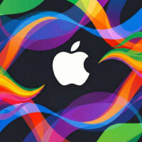 Das Apple Logo auf schwarzem Hintergrund