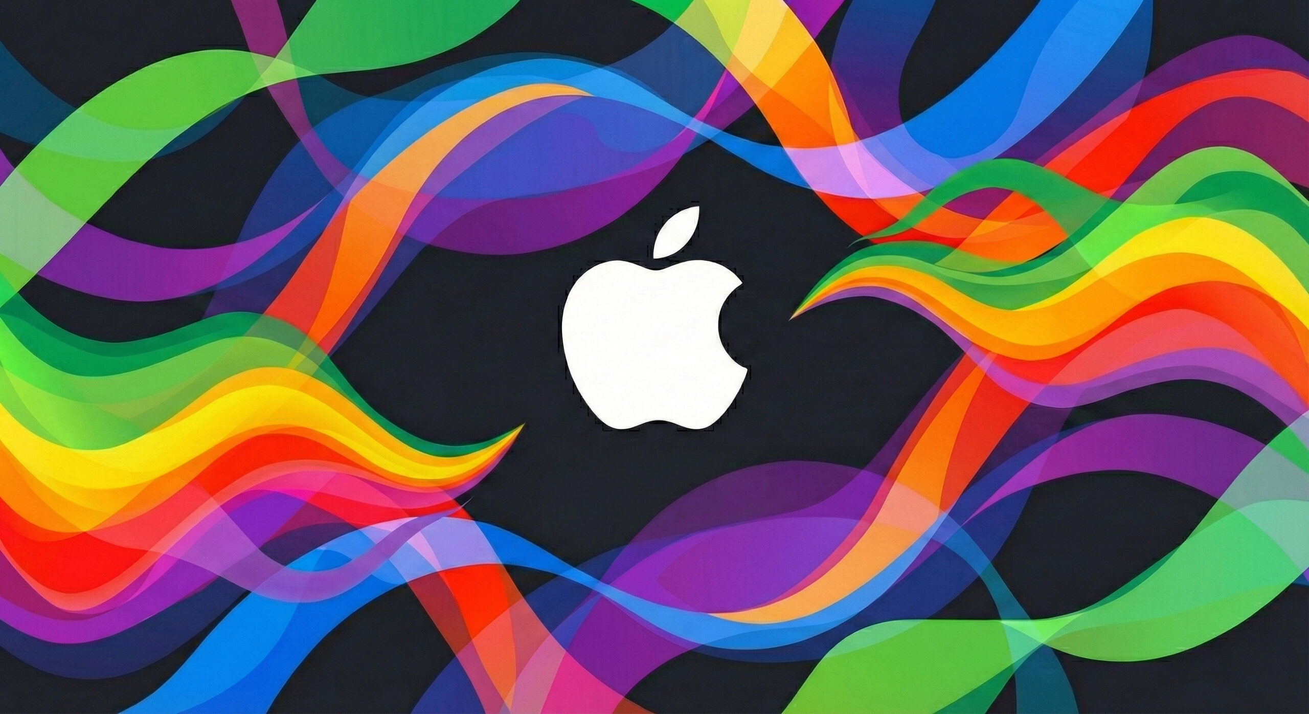 Das Apple Logo auf schwarzem Hintergrund