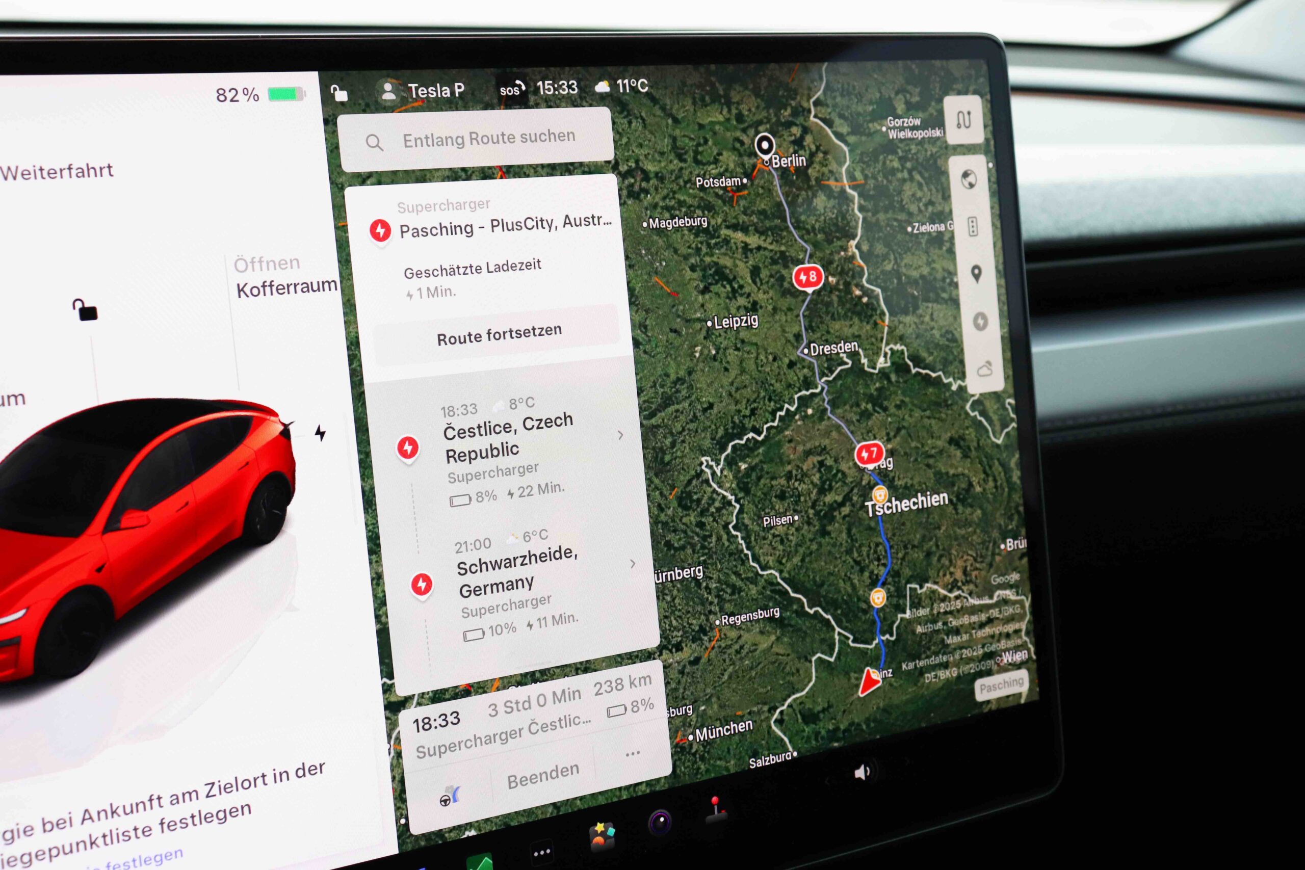 Tesla Model Y Test Ladeplanung