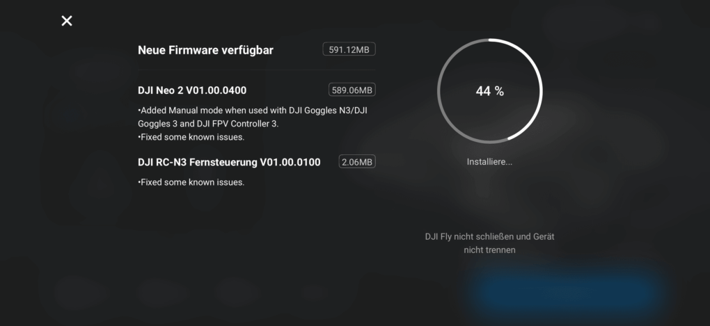 DJI Neo 2 Firmware-Update
