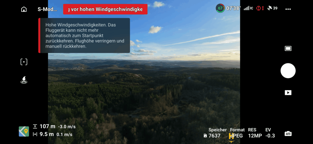 DJI Neo 2 Windwarnung