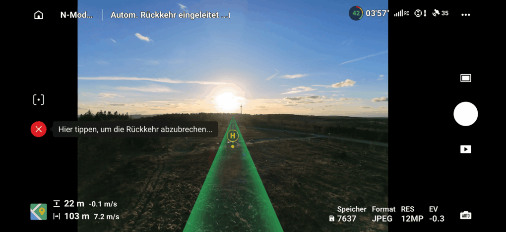 DJI Neo 2 automatische Rückkehr
