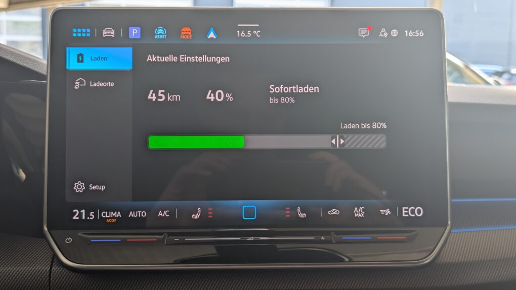 Golf 8 GTE Ladeanzeige Display