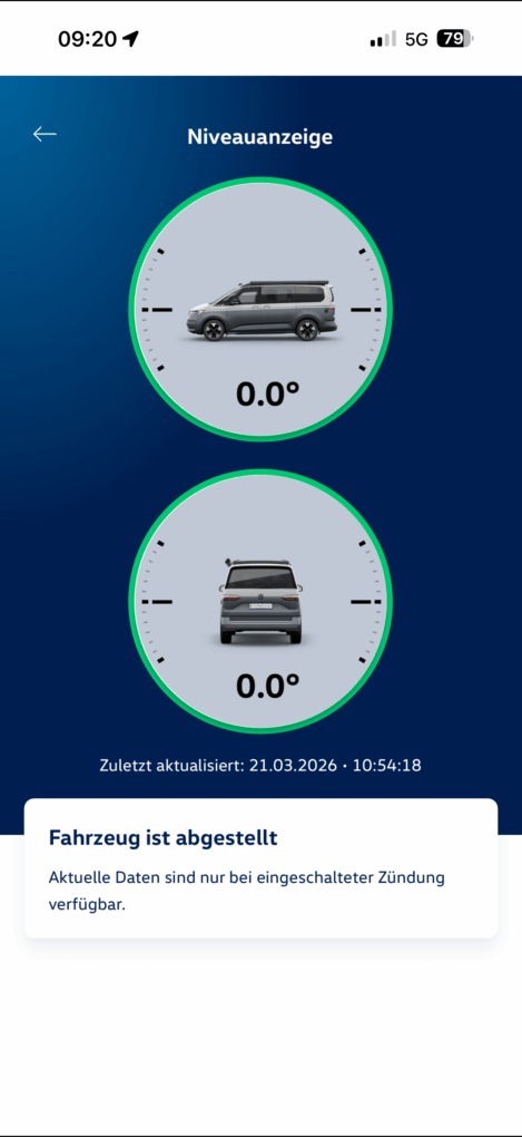 VW California eHybrid App Niveau