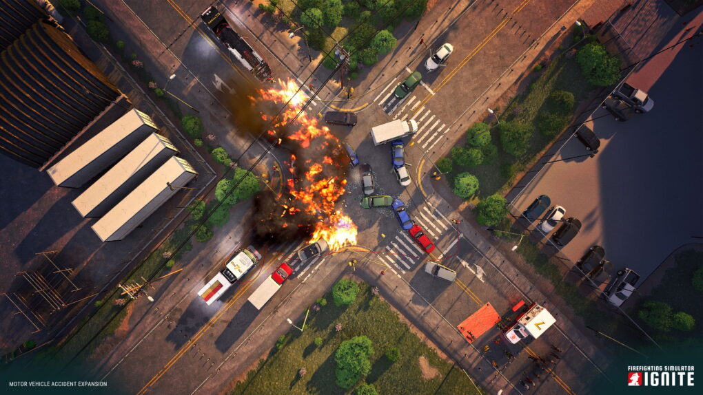 Firefighting Simulator: Ignite - Motor Vehicle Accident: Überblick auf der Straße
