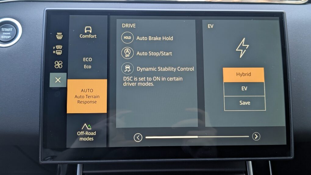 Range Rover Evoque Elektromodus