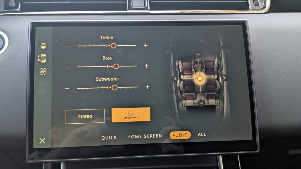Range Rover Evoque Meridian Equalizer